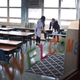 Teachers at King Elementary School, prepare to teach their students remotely in empty classrooms during the first day of classes on September 08, 2020 in Chicago, Illinois.
